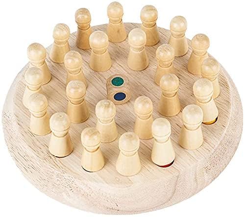 Wooden Memory Chess Game, BLOWEST Colorful Memory Chess, Funny Block Board Game, Early Educational Toy, Brain Training Games for Kids