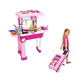 Kitchen Set 2 in 1 Little Chef, Foldable Trolley Kitchen Play Toy Set with Music & Light Kids Carry case Set, Pretend Luggage Kit Suitcase Travel Suitcase