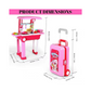 Kitchen Set 2 in 1 Little Chef, Foldable Trolley Kitchen Play Toy Set with Music & Light Kids Carry case Set, Pretend Luggage Kit Suitcase Travel Suitcase