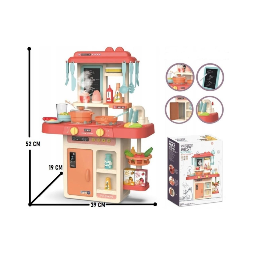 Kitchen Playset for Kids, Kitchen Set for Toddler with Sound & Light, Cooking Stove with Steam,Toy Kitchen Accessories with Running Water, Kitchen Toys