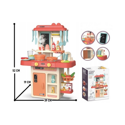 Kitchen Playset for Kids, Kitchen Set for Toddler with Sound & Light, Cooking Stove with Steam,Toy Kitchen Accessories with Running Water, Kitchen Toys
