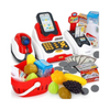 uper Market Style Cash Register Game with Checkout Scanner, Fruit Card Reader, Credit Card Machine, Play Money and Food Shopping Play Set for Kids