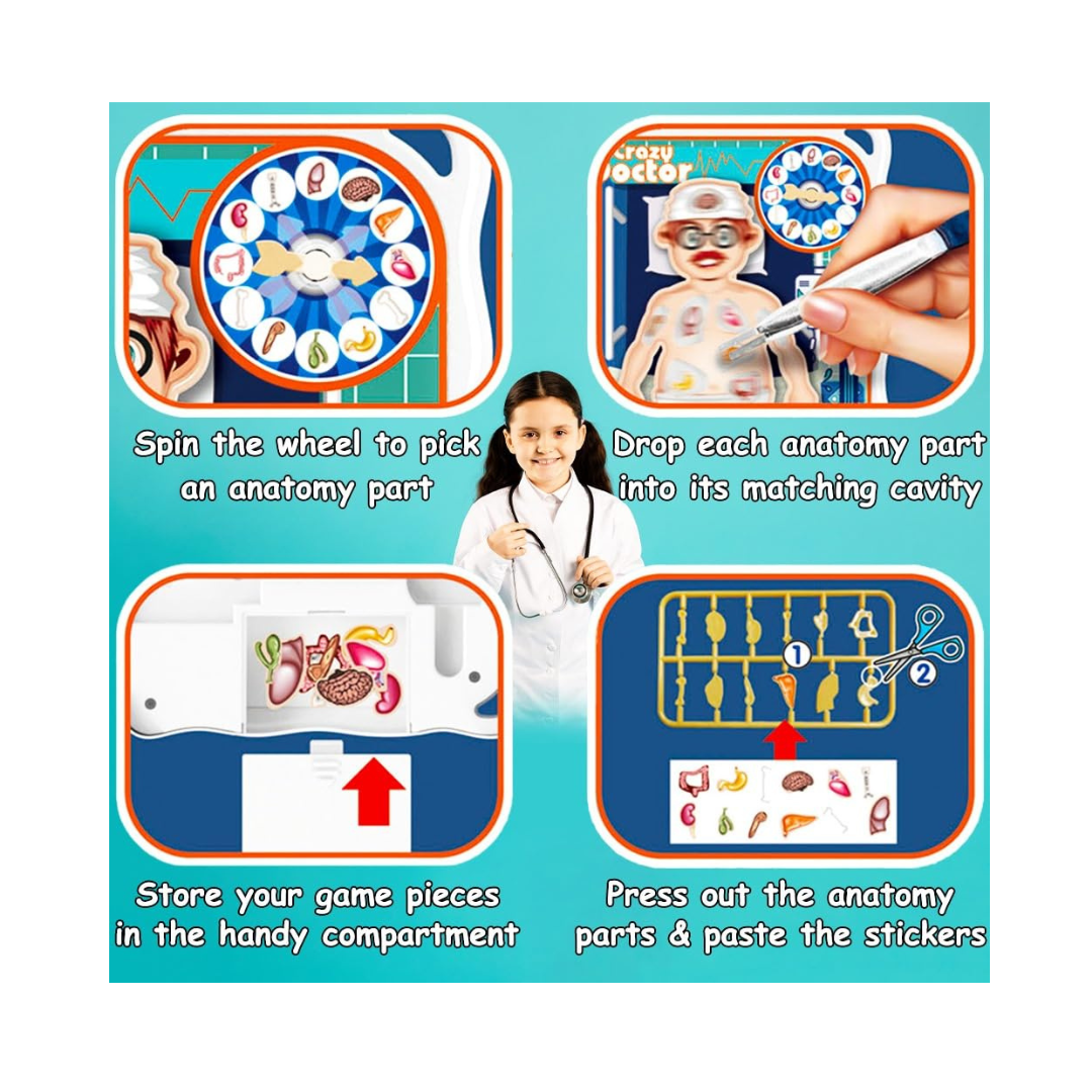 Crazy Doctor Arcade Tweezers Board Family Game Competition Remove the Objects Get the Buzzer Sound Hospital World Doctor Favor Fun Activity