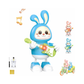 Rabbit Guitarist Toy, Electric Rabbit Toys, Sensing Interactive Walking Dancing Toy with Music Sounds & Lights