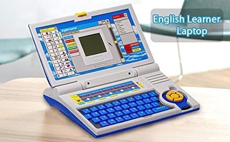 Educational English Learner Laptop with Keyboard Mouse for Kids 20 Activity Games (Multicolour)