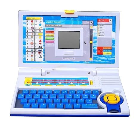 Educational English Learner Laptop with Keyboard Mouse for Kids 20 Activity Games (Multicolour)