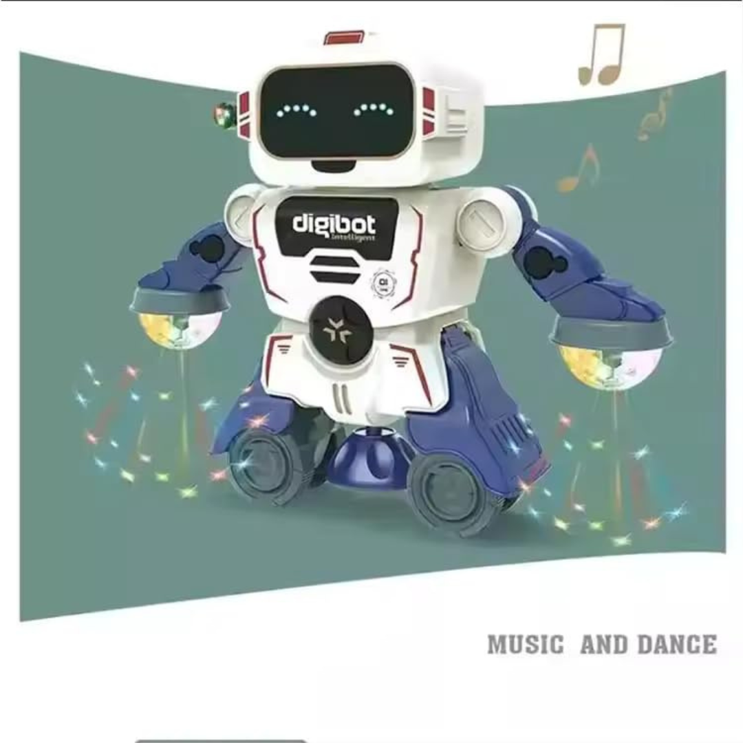 Smart Dancing Robot Toy with Pleasant Flashing Lights, Music, B/O Mode & 360° Rotation for Kid