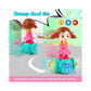 360 Degree Rotating Musical Dancing Girl Doll  with Flashing Lights and Bump n Go Action