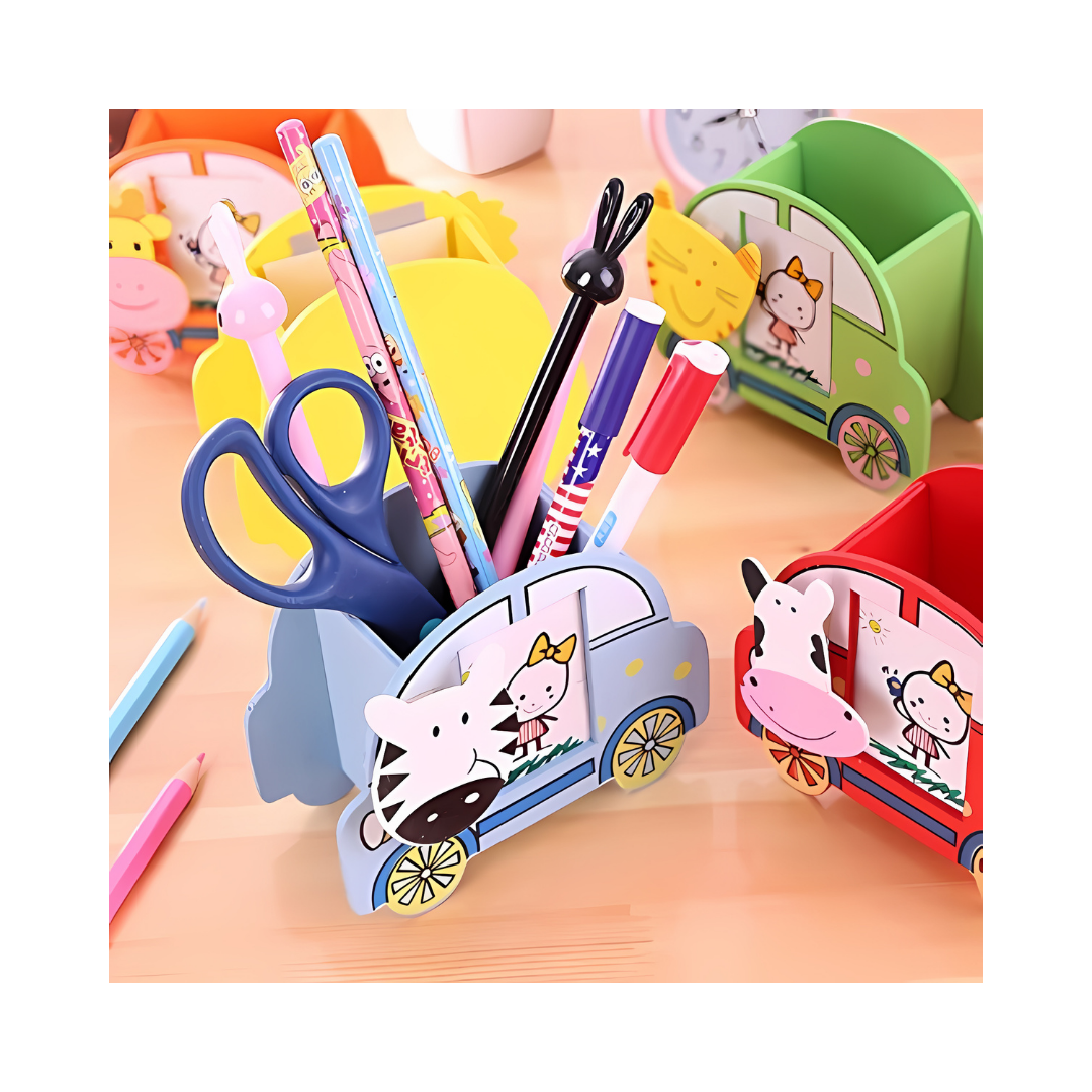 Car shaped Wooden Stationary/Pencil Holder with Photo Frame (6pcs)