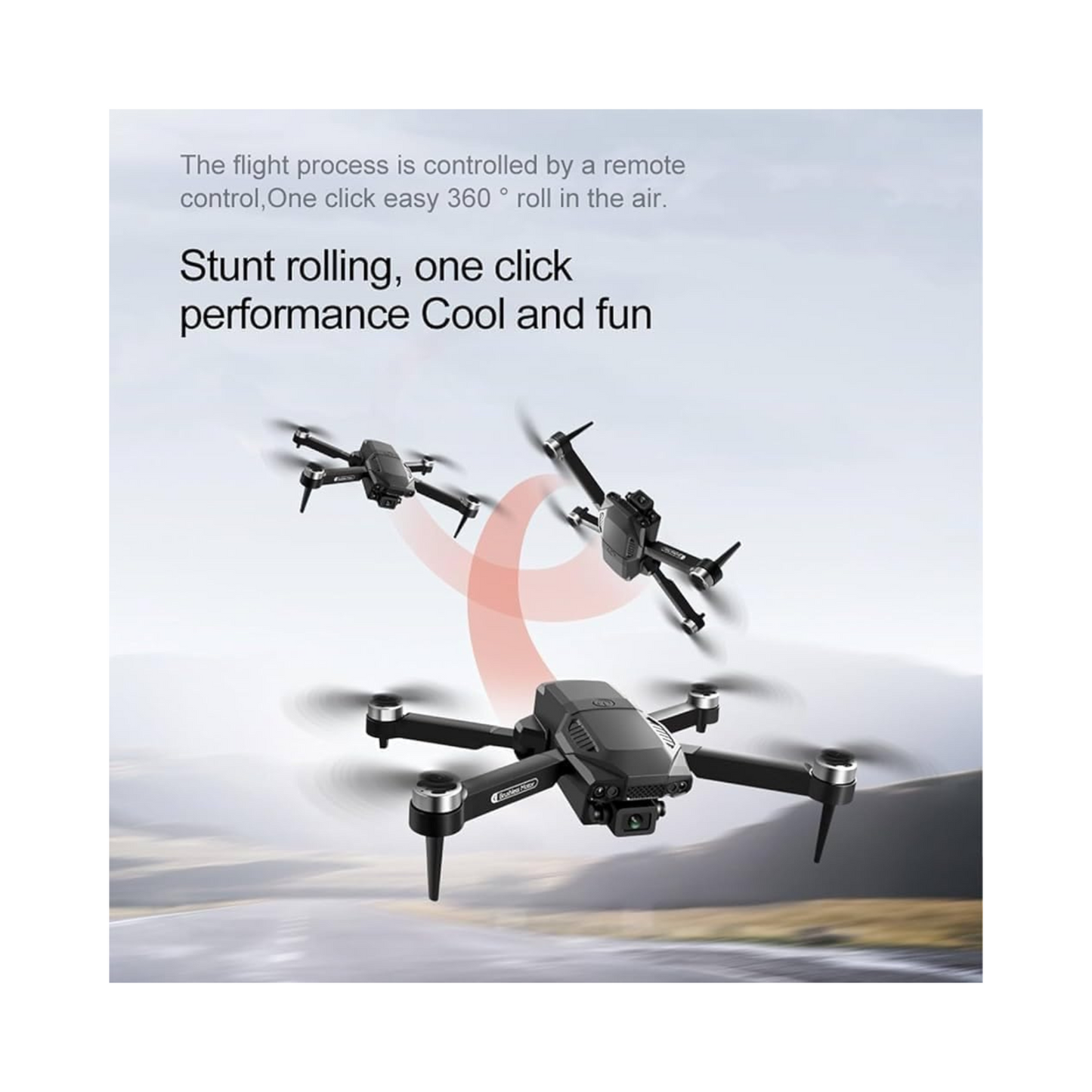 Drone with 4K 1080p HD Dual Camera Brushless Motor, One Click Takeoff/Landing 360° Flip Rolling Gesture Control Wi-Fi Camera Remote Control Drone with Follow Me Function 1 x 1800mAh Battery