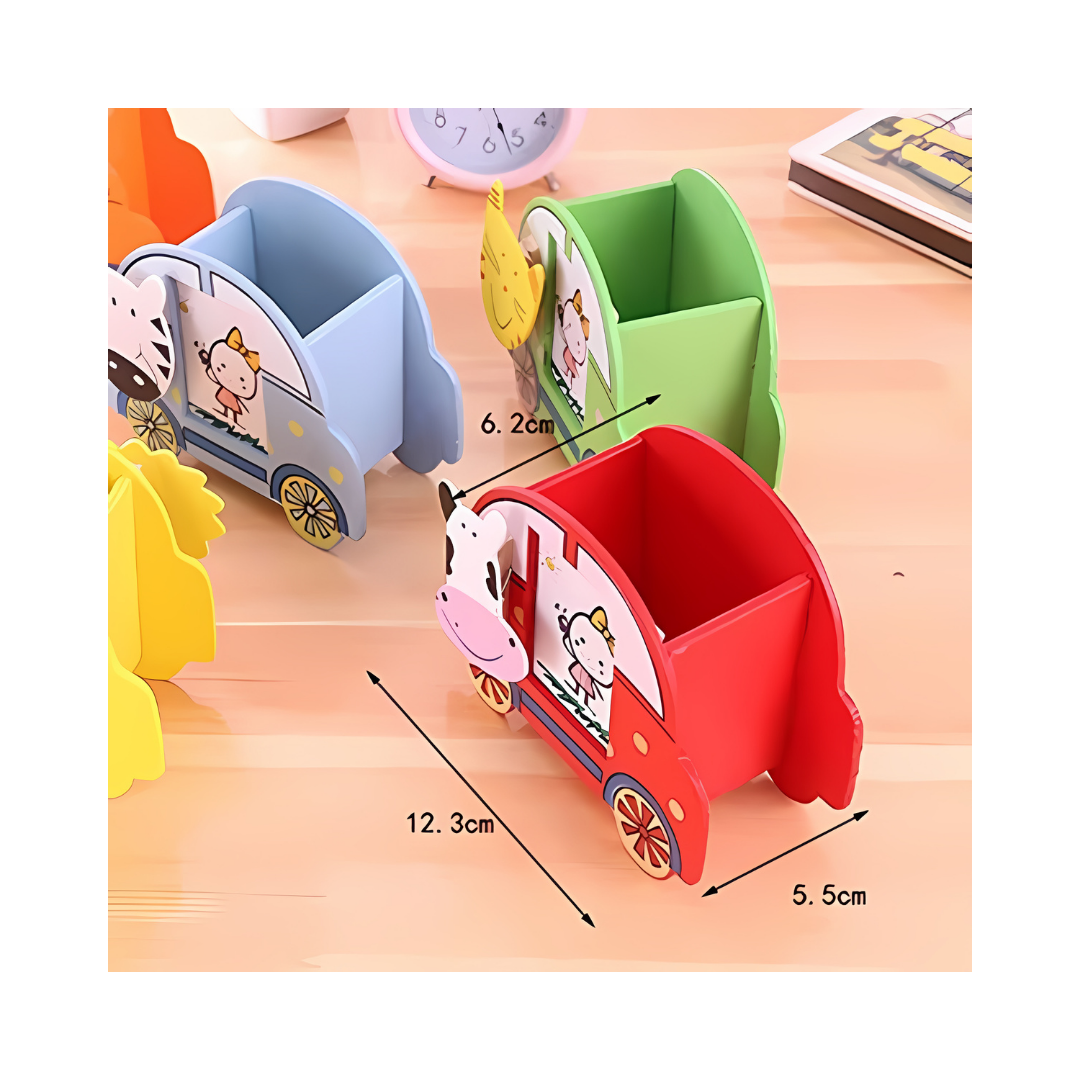 Car shaped Wooden Stationary/Pencil Holder with Photo Frame (6pcs)