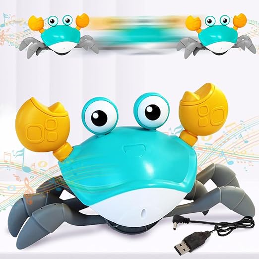 Chargeable Crawling Crab Baby Toy with Electric Sensor Musical Dancing Walking Crab