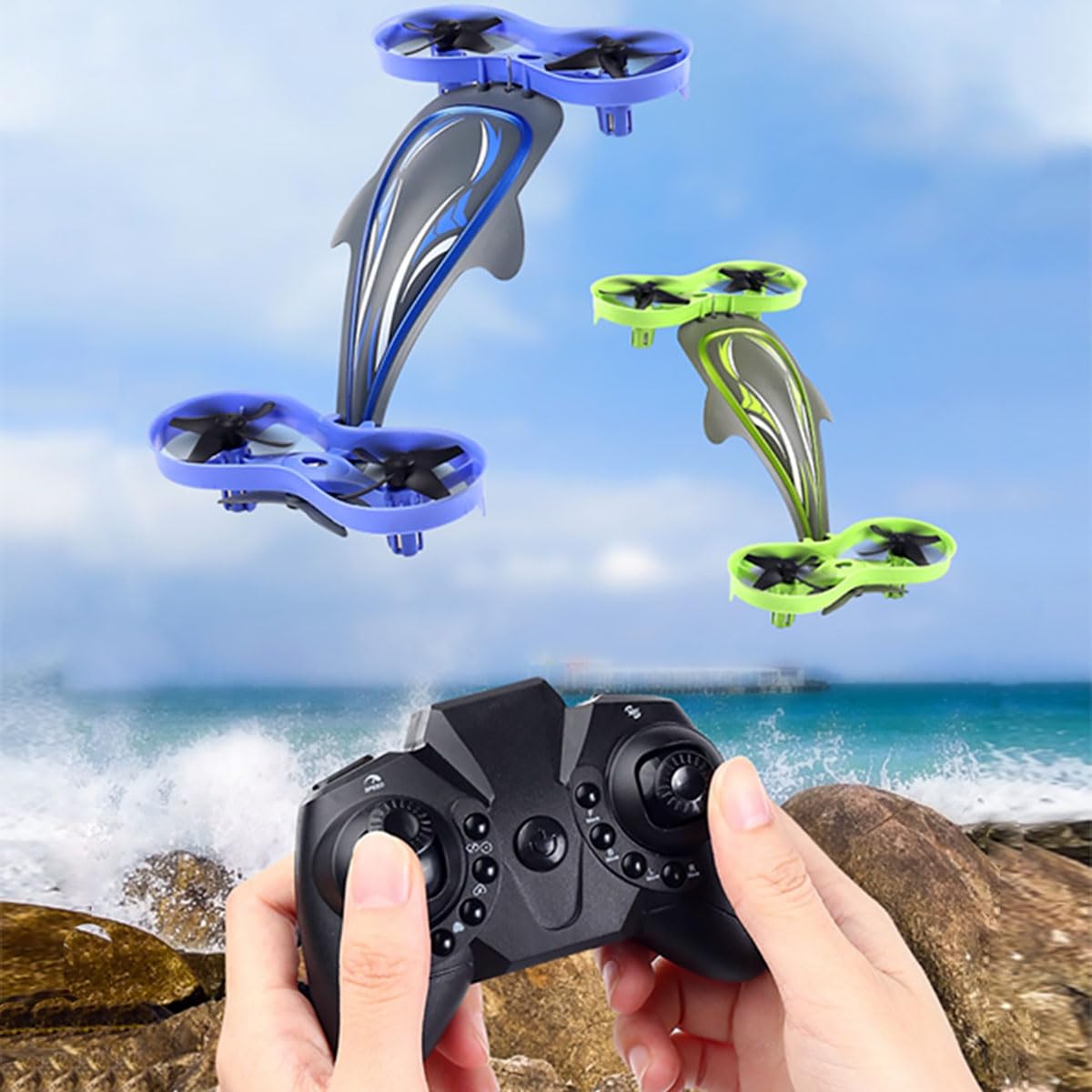 6 Channel Waterproof 2-in-1 Whale 6 Axis【Can swim in Water & Fly in Air】Quadcopter Drone