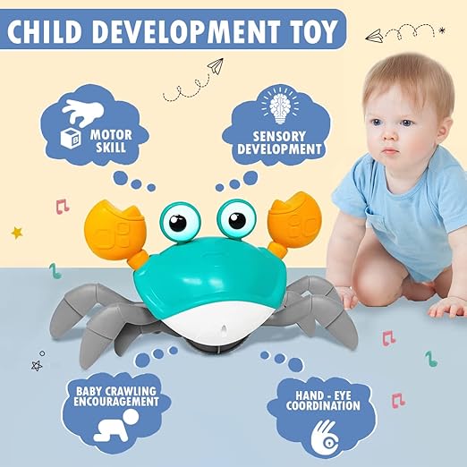 Chargeable Crawling Crab Baby Toy with Electric Sensor Musical Dancing Walking Crab