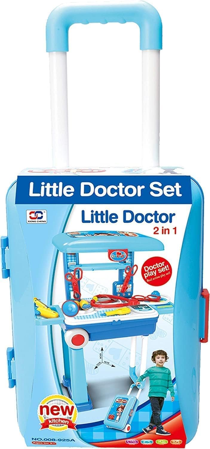 Little Doctor Set 2 in 1 Trolley for Kids | Doctor Kids Luggage Real Action Play Set | Doctor Kit
