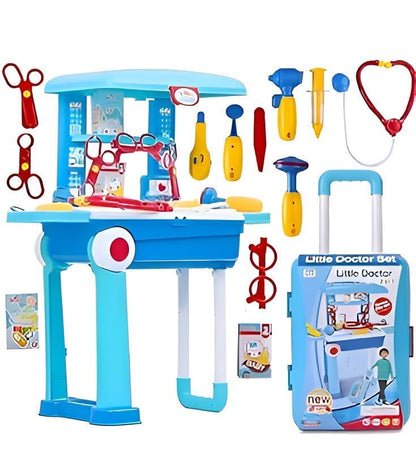 Little Doctor Set 2 in 1 Trolley for Kids | Doctor Kids Luggage Real Action Play Set | Doctor Kit