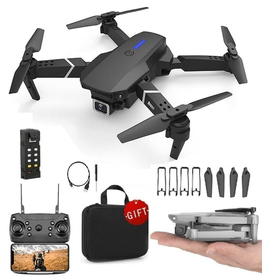 Drone-with-4K-Camera-WiFi-FPV-1080P-HD-Dual-Foldable-RC-Drone-Altitude-Hold-Headless-Mode-Visual-Positioning-Auto Return App Control Multicolor