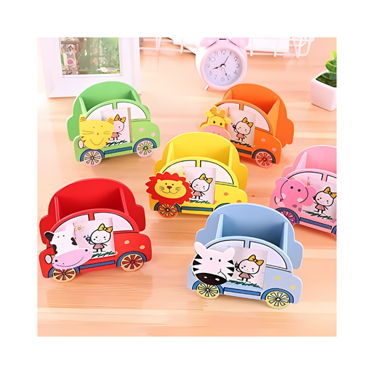 Car shaped Wooden Stationary/Pencil Holder with Photo Frame (6pcs)