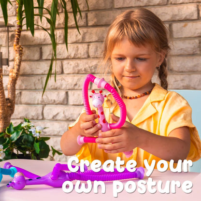 Giraffe/Robot Toy Shape Changing Pop Fidget Tubes Sensory Toys ( 4PCS )