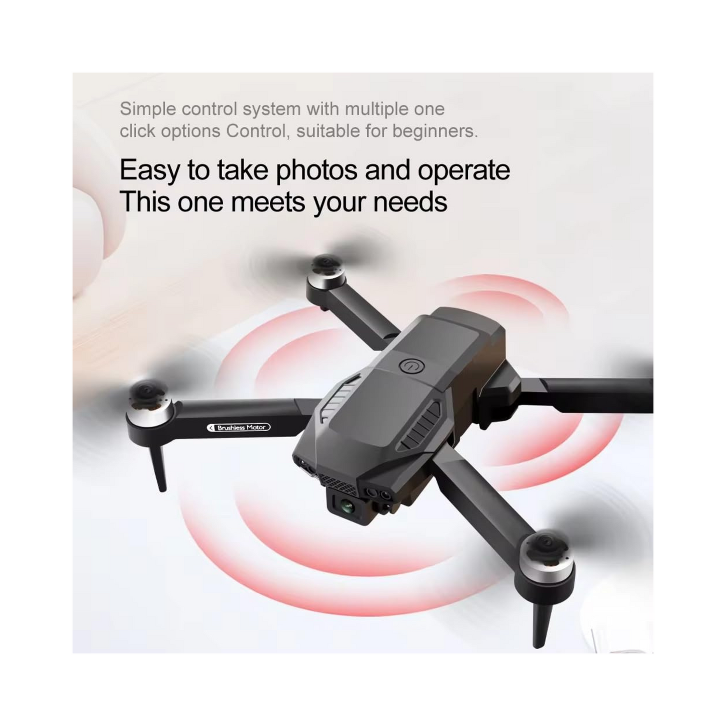 Drone with 4K 1080p HD Dual Camera Brushless Motor, One Click Takeoff/Landing 360° Flip Rolling Gesture Control Wi-Fi Camera Remote Control Drone with Follow Me Function 1 x 1800mAh Battery