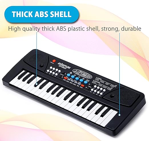 Piano keyboard with 37 keys, power option, recording and mic, electronic  multi-function portable piano keyboard