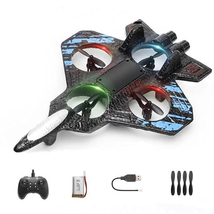 RC Airplane Fighter Jet with Remote Control, Light Effects, 360° Flip Stunts, Kids Toy