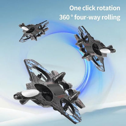 RC Airplane Fighter Jet with Remote Control, Light Effects, 360° Flip Stunts, Kids Toy